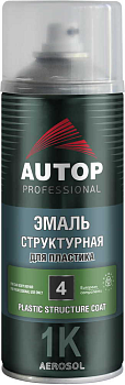 Эмаль структурная для пластика - Черная крупная - аэр. 520 мл AUTOP №4
